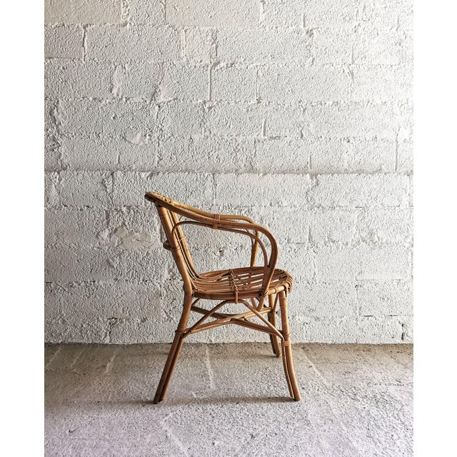 Mid-Century Modern Chair in Rattan, 1960s For Sale - Image 4 of 11