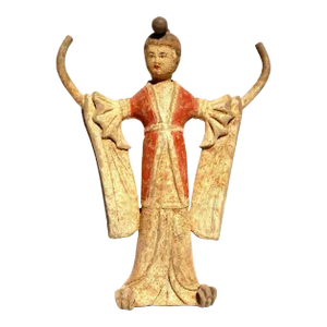 Tang Dynasty Painted Pottery Dancer Sculpture