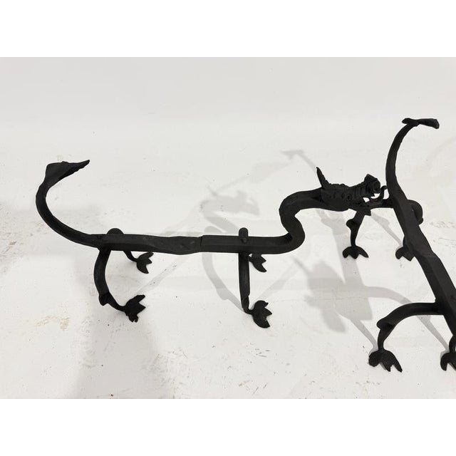 Mod Dragon Andirons in Wrought Iron, 1940s, Set of 2 For Sale - Image 4 of 18