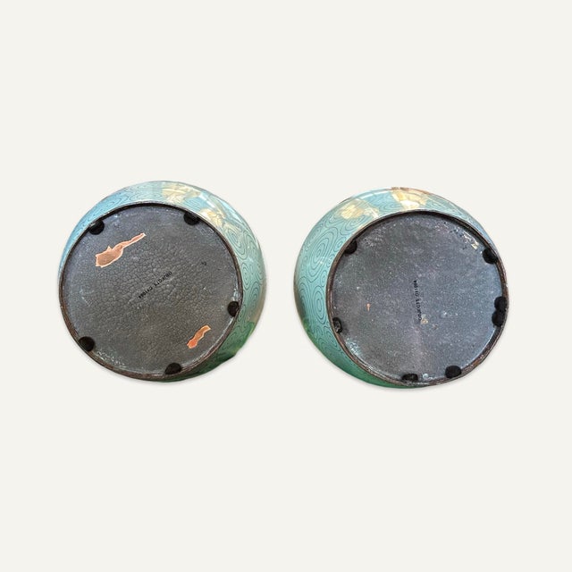 1990s Pair of Mirror Image Lionfish Cloisonné Vases by Fabienne Jouvin, 1990s For Sale - Image 5 of 7