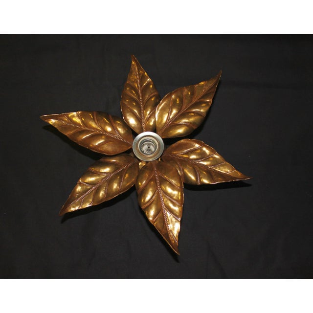 Hollywood Regency Floral Wall Light by Willy Daro, 1970 For Sale - Image 3 of 6