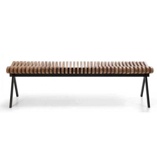 Large perlude teak bench by caroline voet dimensions: 50 x 190 x h 43 cm materials: teak may be available separately in...