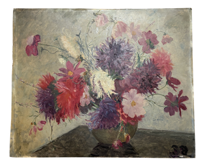 Adolphe Deteix, Still Life with Flower Vase, 1920s-1940s, Painting