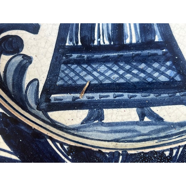 French Country Large Spanish Faience Plate, C 1900 For Sale - Image 3 of 11