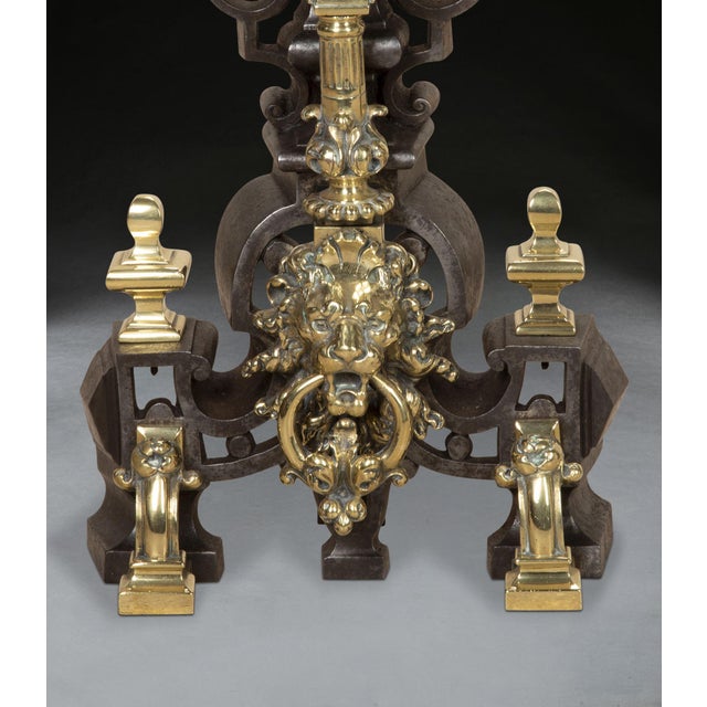 Mid 19th Century Cast Iron Andirons or Firedogs, 1860, Set of 2 For Sale - Image 5 of 7