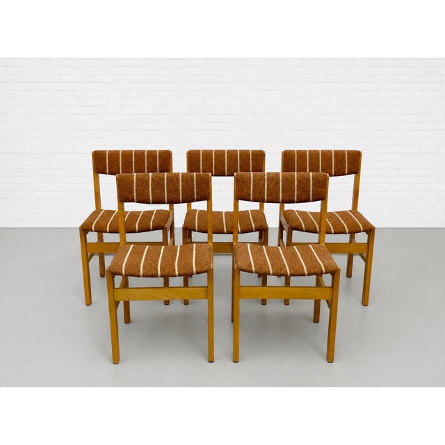 Wood Set of 5 Mid Century Modern Oak Dining Chairs, Made in Denmark, C. 1960s For Sale - Image 7 of 16