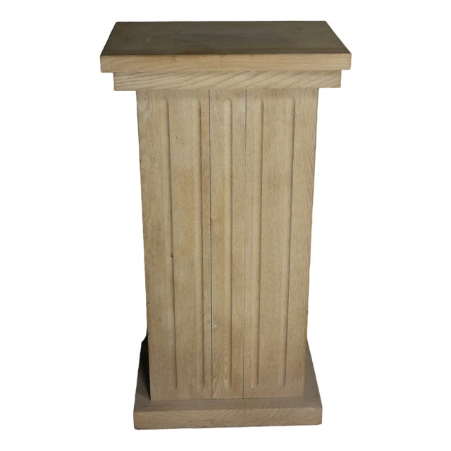 Vintage Oak Pedestal For Sale