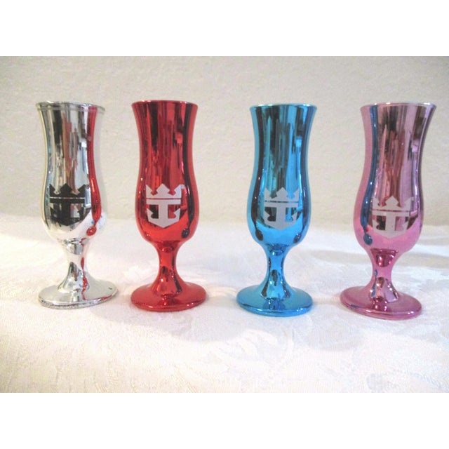 Gothic 1980s Loving Cup Metallic Glass Cordial/Shot Glasses, Set of 8 For Sale - Image 3 of 6
