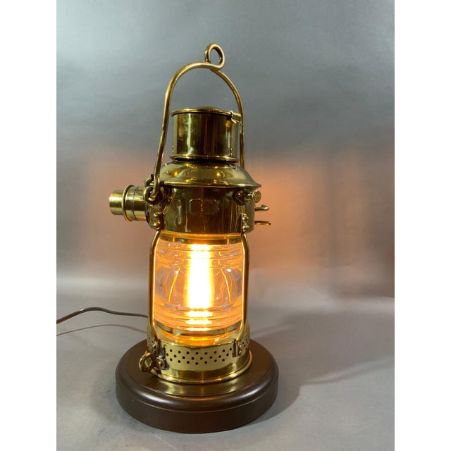 Metal Antique Ships Anchor Lantern by French Maker For Sale - Image 7 of 12