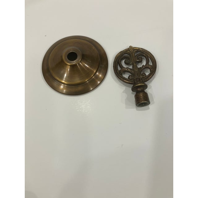 This 30’s vintage lamp features a reverse painted glass shade. The lamp has been completely rewired professionally The...