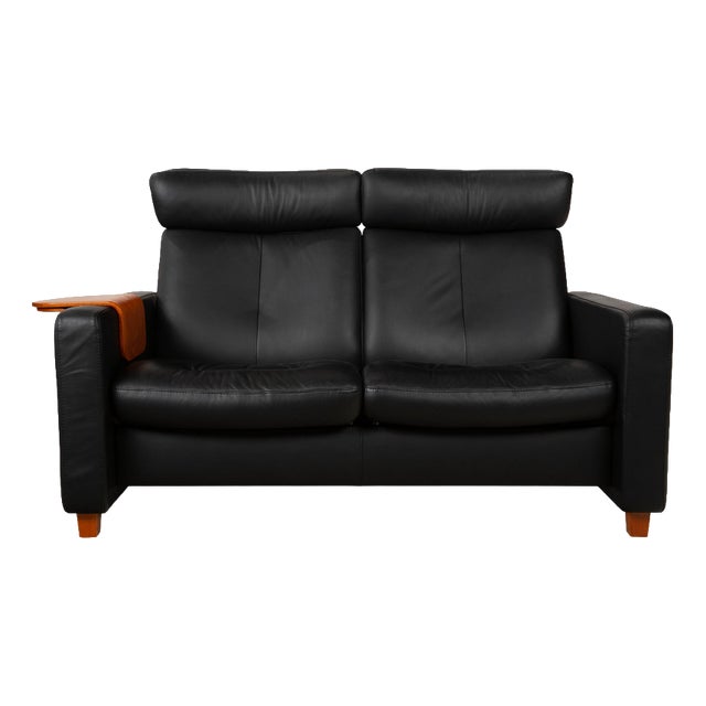 Arion 2-Seater Sofa in Black Leather from Stressless For Sale