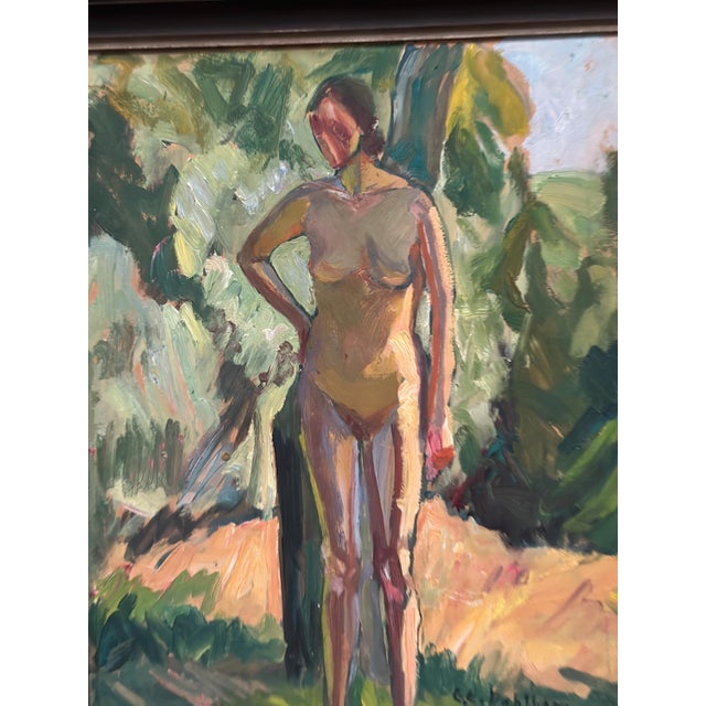 Clara-Eva Dahlbom, Standing Nude Woman, 1960s, Oil on Panel For Sale - Image 10 of 15