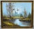1970s Oil Painting by Joon S. Choi – Flying Ducks Over Reflected Landscape For Sale - Image 9 of 12