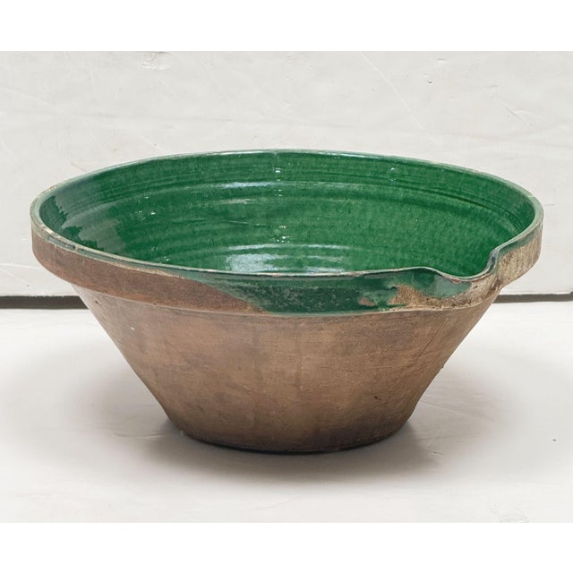 French Green Glazed Tian Bowl for Basin From Provence For Sale In Austin - Image 6 of 8