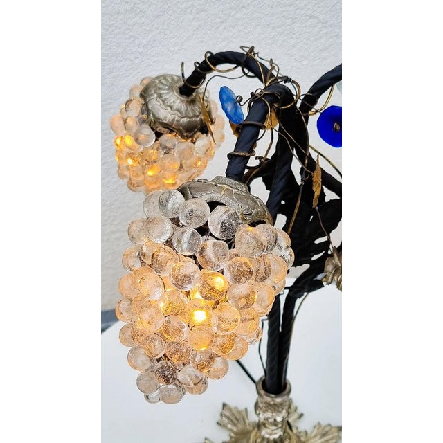 Vintage Murano Glass Grape Table Lamp, 1975 For Sale - Image 14 of 17