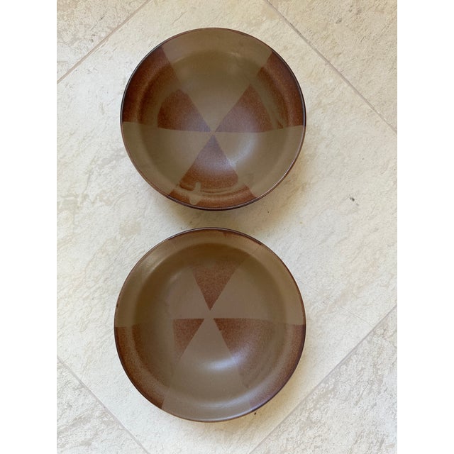 Vintage Handpainted Clay Japanese Noodle/ Serving Bowls With Cypher - Set of 6 For Sale - Image 11 of 15