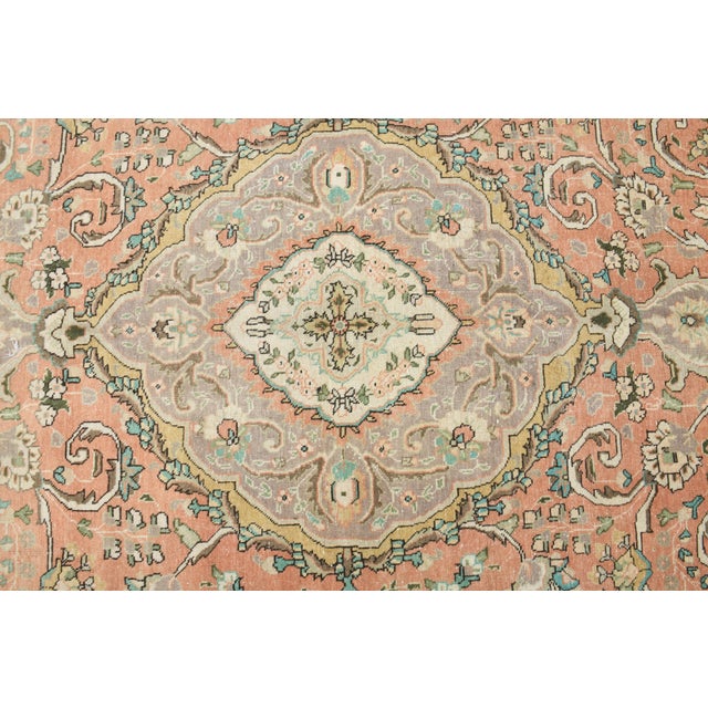 Textile 1970s Vintage Persian Handmade Wool Cotton Orange Area Rug For Sale - Image 7 of 11