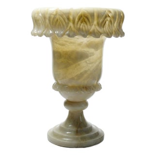 Large Planter in White-Yellow Alabaster, 1930s For Sale