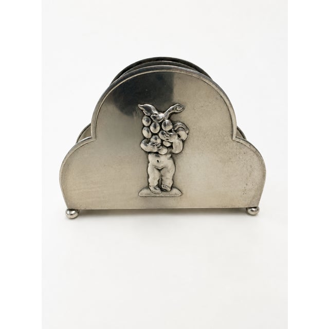 Silver Swedish Grace Silver-Plated Napkin & Letter Holder from G.A.B., 1930s For Sale - Image 8 of 8