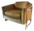 Attributed to Erwin-Lambeth Curved Chrome Lounge Chair With Olive Velvet Upholstery, 1970s For Sale