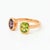 Toi et Moi Gemstone Ring: Amethyst and Peridot. Perfect "You n I" Gold Birthmonth gemstones ring. Metal: 925 silver + 14k...