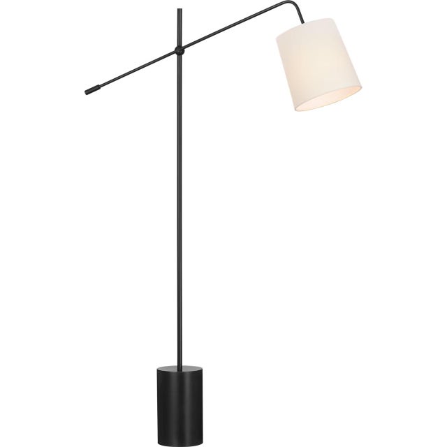 Traditional Suzanne Kasler by Visual Comfort Signature Frederick 52" Pivoting Floor Lamp in Bronze with Linen Shade For Sale - Image 3 of 3
