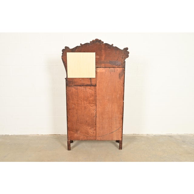 Antique Victorian Carved Tiger Oak Side-by-Side Bookcase With Drop Front Secretary Desk, Circa 1900 For Sale - Image 14 of 15