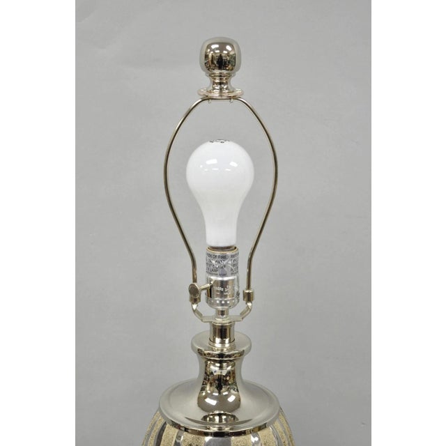 Contemporary Modern Silver & Gold Ceramic "Allegheny" Table Lamp by Uttermost For Sale In Philadelphia - Image 6 of 13