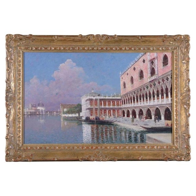 19th Century Rafael Senet Y Perez, Venetian View, 1890, Oil on Canvas For Sale - Image 5 of 5