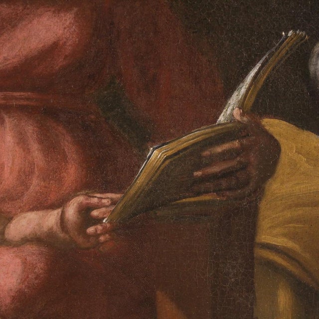 Italian Artist, Holy Family with Sleeping Saint Joseph, 1610, Oil on Canvas, Framed For Sale - Image 10 of 16