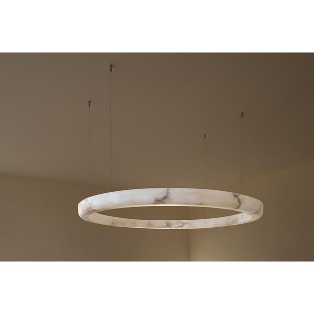 Halo with Pipe 100 Pendant Lamp by United Alabaster For Sale - Image 6 of 18