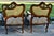Pair Vtg. French Louis XV Style Carved Walnut Armchairs Gold Damask Chairs For Sale - Image 15 of 18