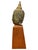 Metal Antique Thai Bronze Buddha Head Statue Ayutthaya Rattanakosin Style on Stand 8" For Sale - Image 7 of 12