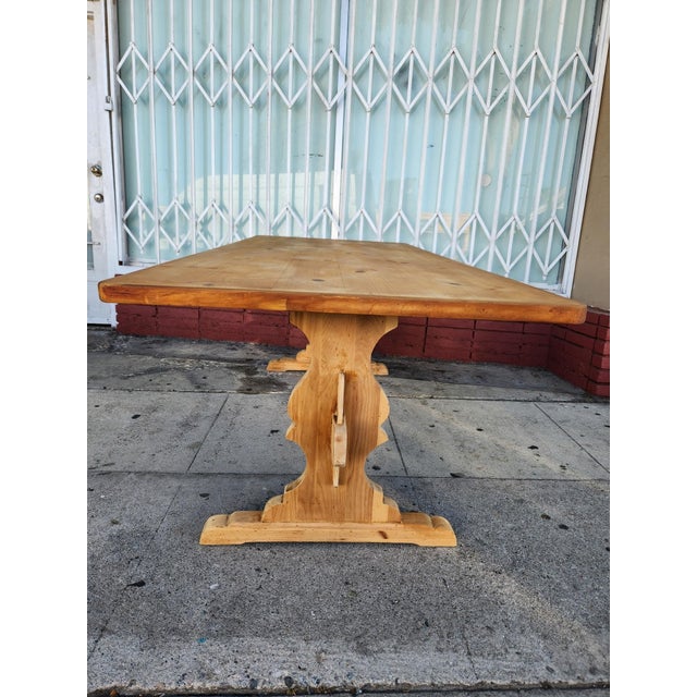Wood Rustic Solid Pine Dining Table For Sale - Image 7 of 12