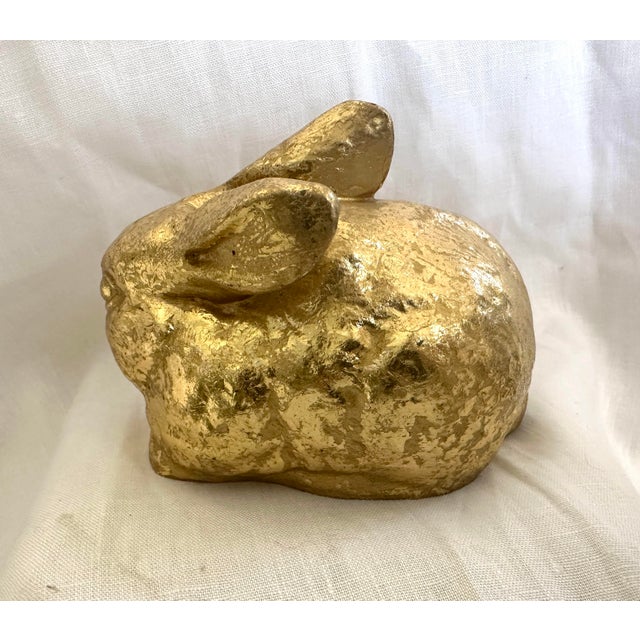 Farmhouse Vintage Gold Bunny Figurine For Sale - Image 3 of 5