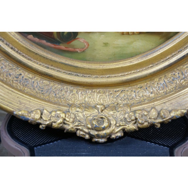 Paper Late 20th Century Cupid's Arrows Oil on Board Painting After Leon Bazille Perrault For Sale - Image 7 of 11