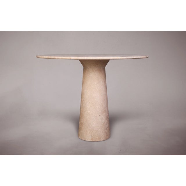 Modern Le Cou Travertine Round Dining Table 31.4" For Sale - Image 3 of 3