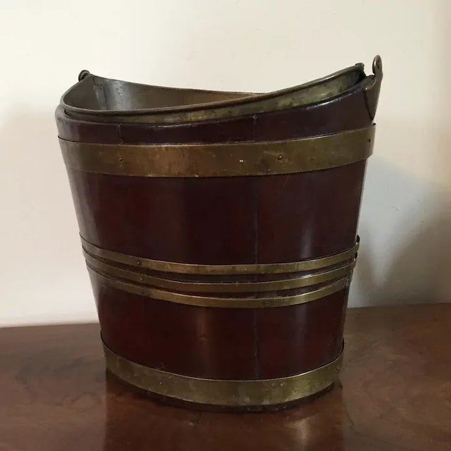 Early 19th Century English Regency Mahogany Peat Bucket with Brass Liner For Sale In New York - Image 6 of 10