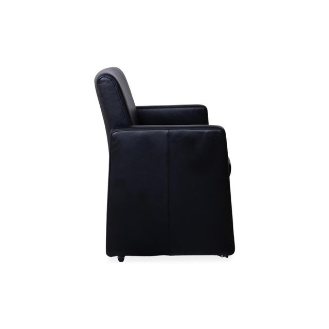 Armchair in Black Leather with Casters from Himolla For Sale - Image 12 of 15