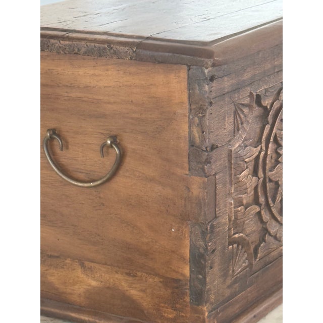 English Unique Vintage Document Box , Hand Carved Fruitwood Solid Storage Documents Box For Sale - Image 3 of 5