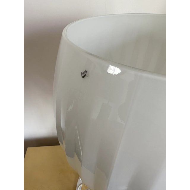 White Pair of Lamps Cup Murano Glass and White Metal by Vistosi, Italy, 1990s For Sale - Image 8 of 13