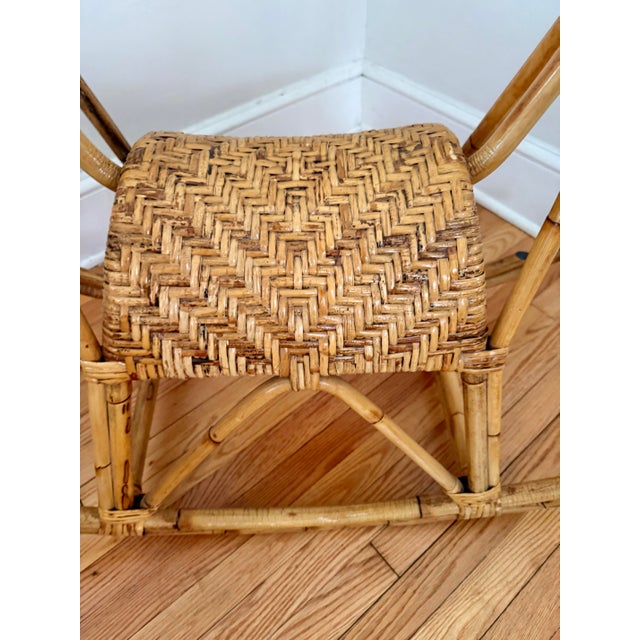 Franco Albini Large Mid-Century Franco Albini Bamboo Rattan Rocking Horse For Sale - Image 4 of 12