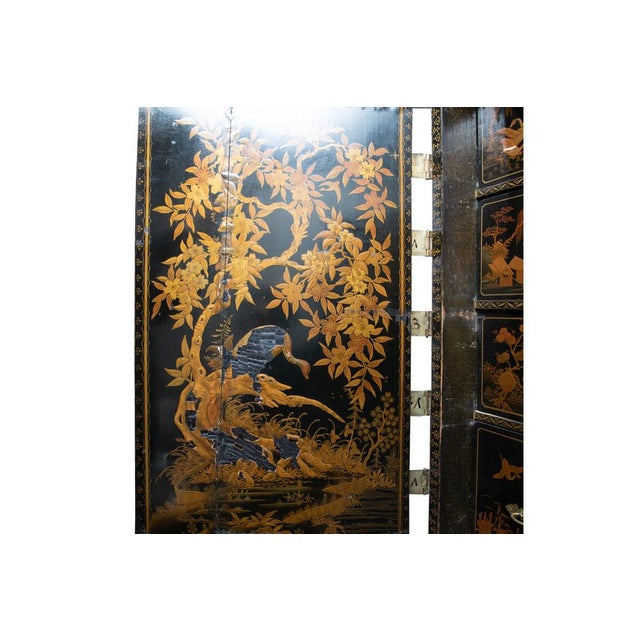Antique Japanese Lacquer Cabinet on Stand For Sale - Image 5 of 9