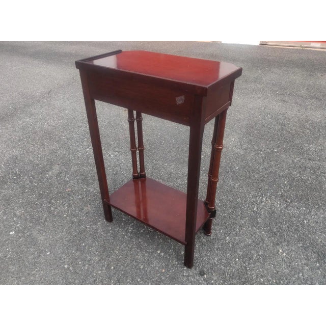 Mid 20th Century Vintage Bombay Company Faux Bamboo Accent Table For Sale - Image 4 of 9