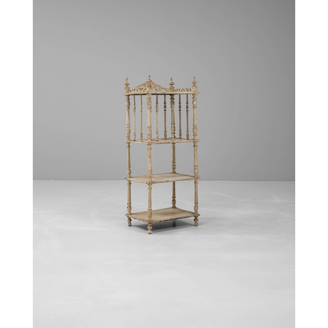 1880s French White Patinated Oak Shelf For Sale - Image 16 of 18