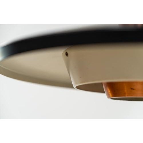 Danish Pendant Light in Copper, Metal, and Teak, Denmark, 1950s For Sale - Image 9 of 11