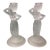 Pair Vintage Fostoria Satin Glass Figural Rebecca at the Well 10" Candlesticks For Sale