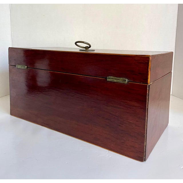 Mid-19th Century English Mahogany Tea Caddy Chest With Glass Mixing Bowl For Sale - Image 11 of 15