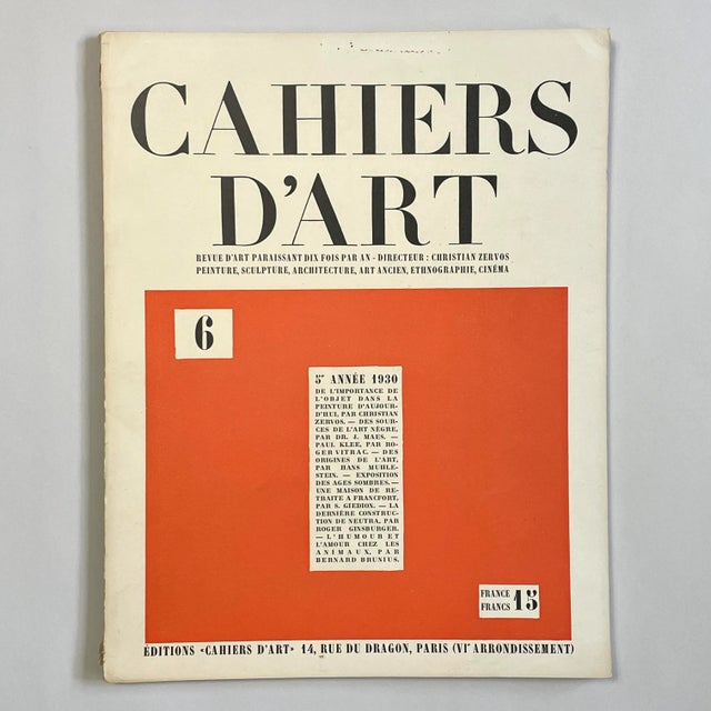 Rene Brancusi Original 1930 Cahiers D’Art 4 Volumes (N. 2, 5, 6, 7)/Picasso/Max Ernst/Calder/Brancusi For Sale - Image 4 of 13