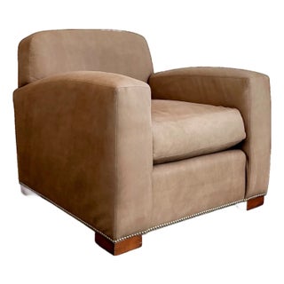 Vintage Ralph Lauren “Grant” Suede Club Chair For Sale